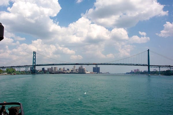 A long suspension bridge https://commons.wikimedia.org/wiki/File:Ambassador_Bridge.jpg